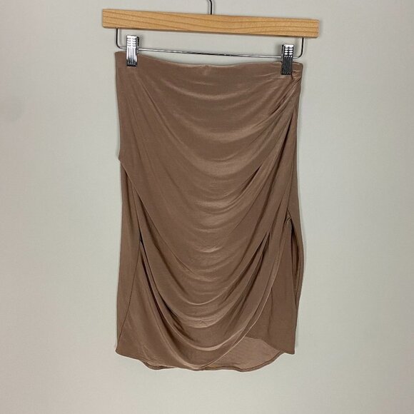 L'Agence Reagan Drape Front Pencil Skirt Womens Small S Beige Tan - Picture 1 of 6